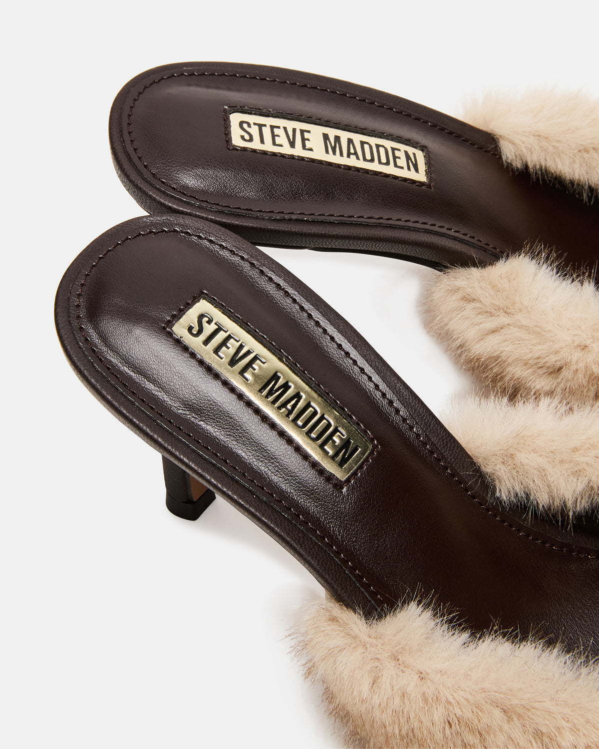 ALEXI Faux Fur Tan Pointed-Toe Mule Women's Heel Steve Madden TAN