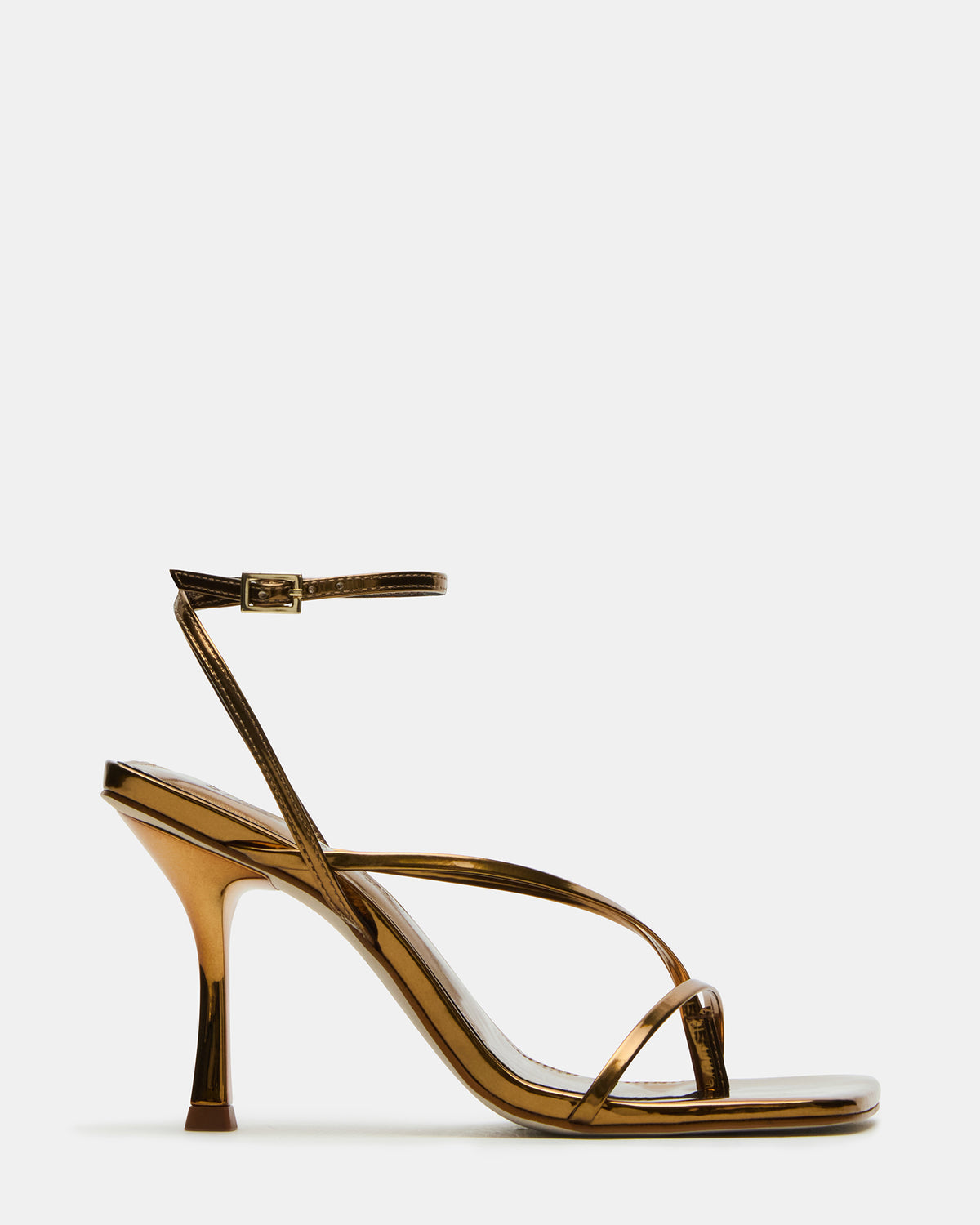 ANNIE Bronze Women's Strappy Square Toe Heel Steve Madden BRONZE