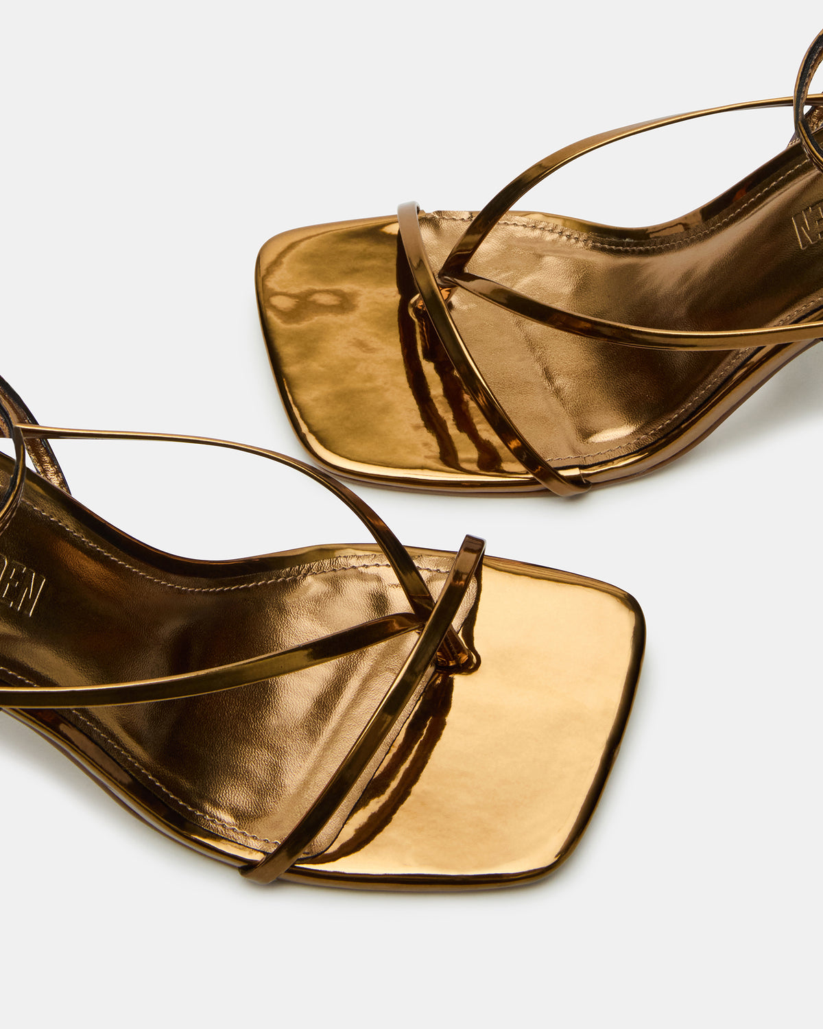 ANNIE Bronze Women's Strappy Square Toe Heel Steve Madden BRONZE