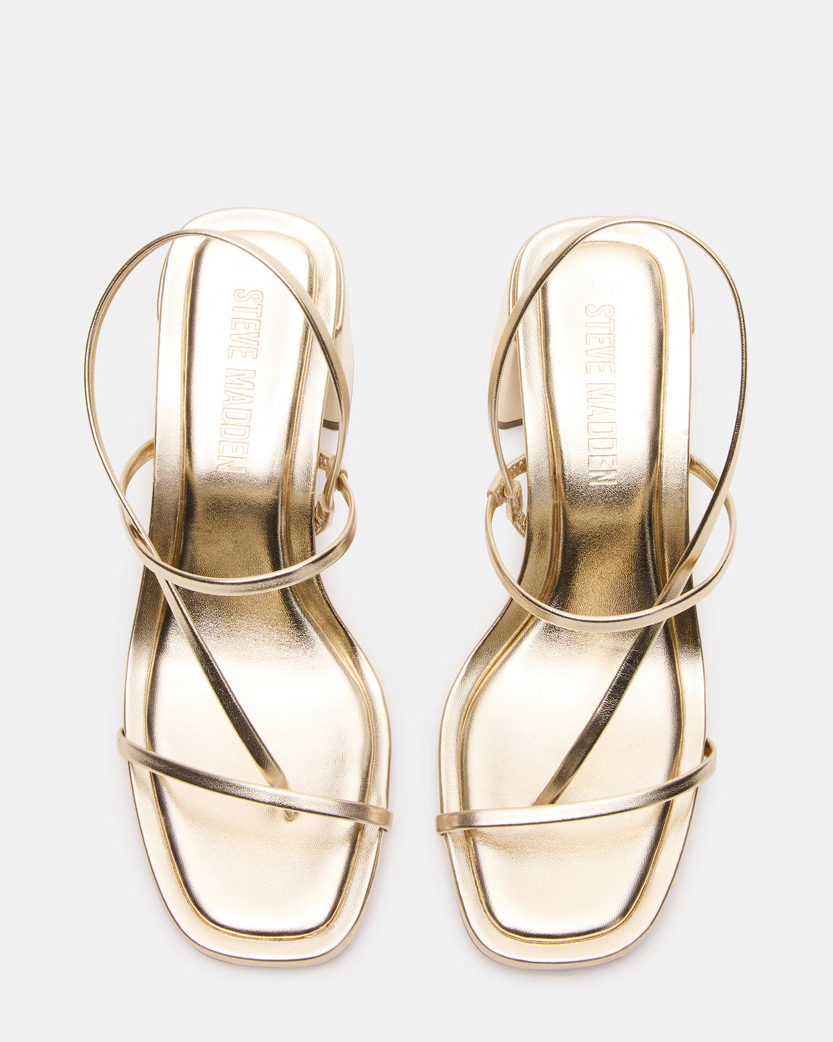 DIORA Gold Women's Strappy Square-Toe Heel Steve Madden GOLD