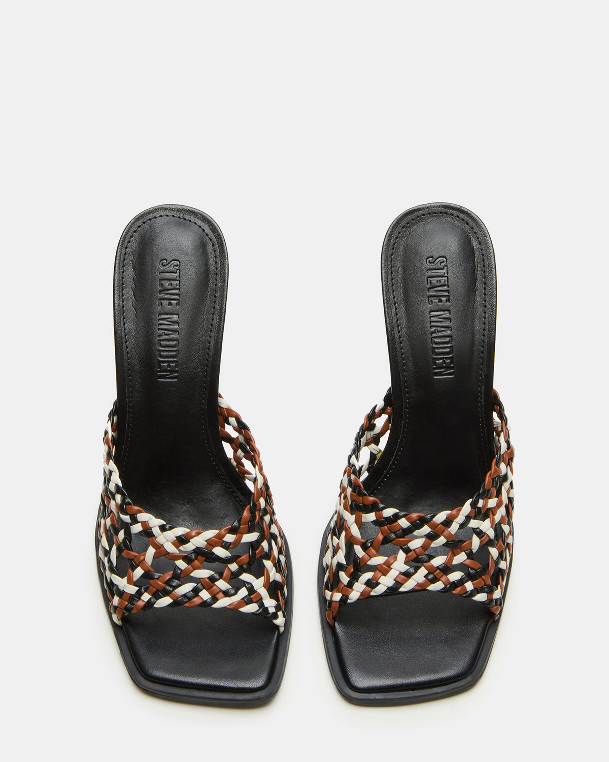 TIKKI Brown Multi Square-Toe Mule Stiletto Women's Heel Steve Madden BROWN MULTI