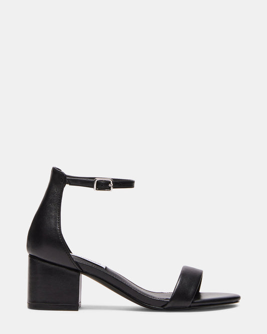 IRENEE Black Leather Women's 2 Inch Block Heel Steve Madden BLACK LEATHER