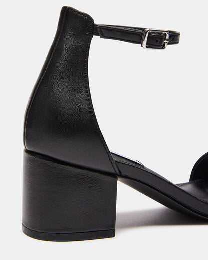 IRENEE Black Leather Women's 2 Inch Block Heel Steve Madden BLACK LEATHER