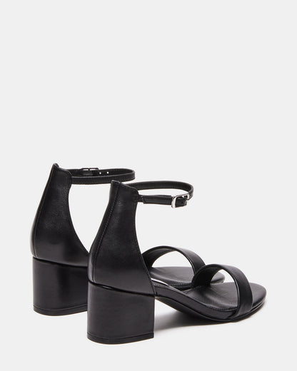 IRENEE Black Leather Women's 2 Inch Block Heel Steve Madden BLACK LEATHER