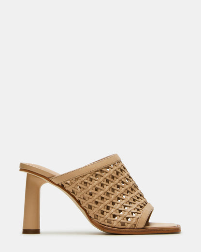 FRESCA Natural Woven Square-Toe Mule Women's Heel Steve Madden NATURAL