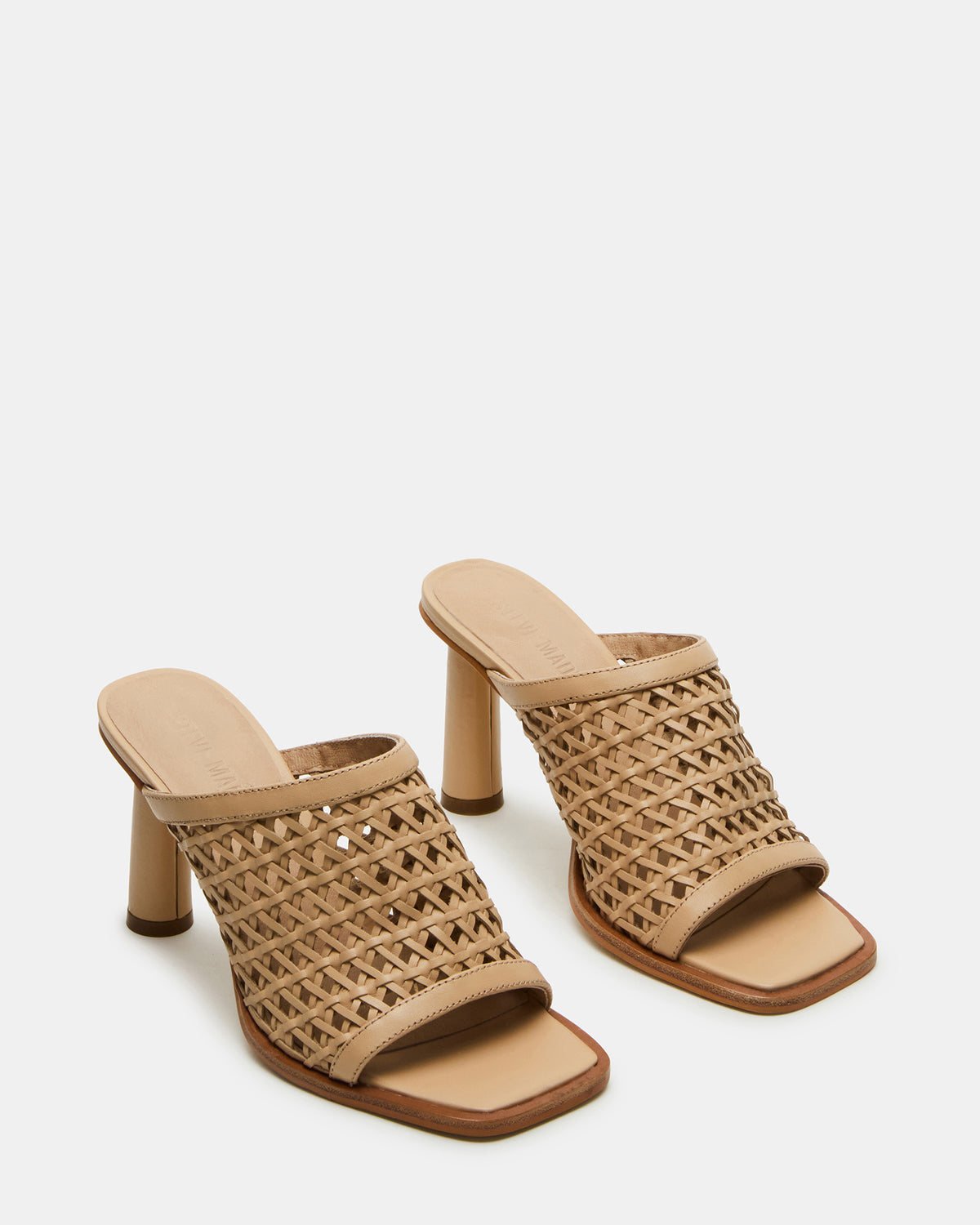 FRESCA Natural Woven Square-Toe Mule Women's Heel Steve Madden NATURAL