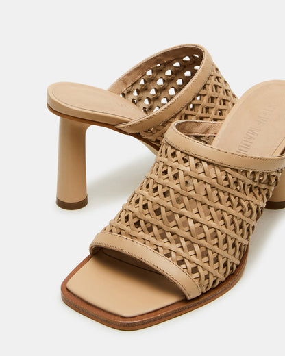 FRESCA Natural Woven Square-Toe Mule Women's Heel Steve Madden NATURAL