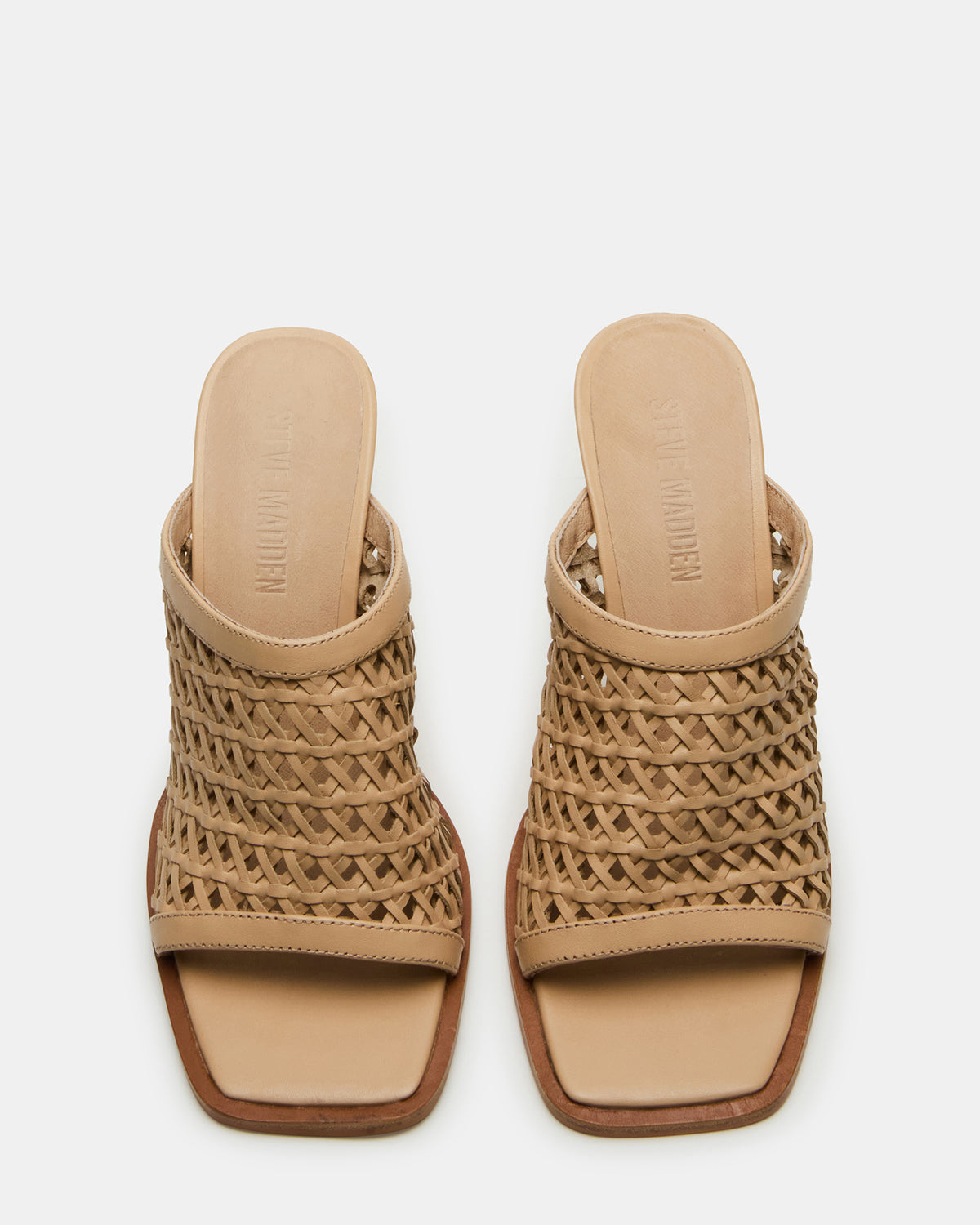 FRESCA Natural Woven Square-Toe Mule Women's Heel Steve Madden NATURAL