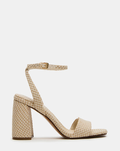 MESSA Raffia Women's Square-Toe Block Heel Steve Madden RAFFIA