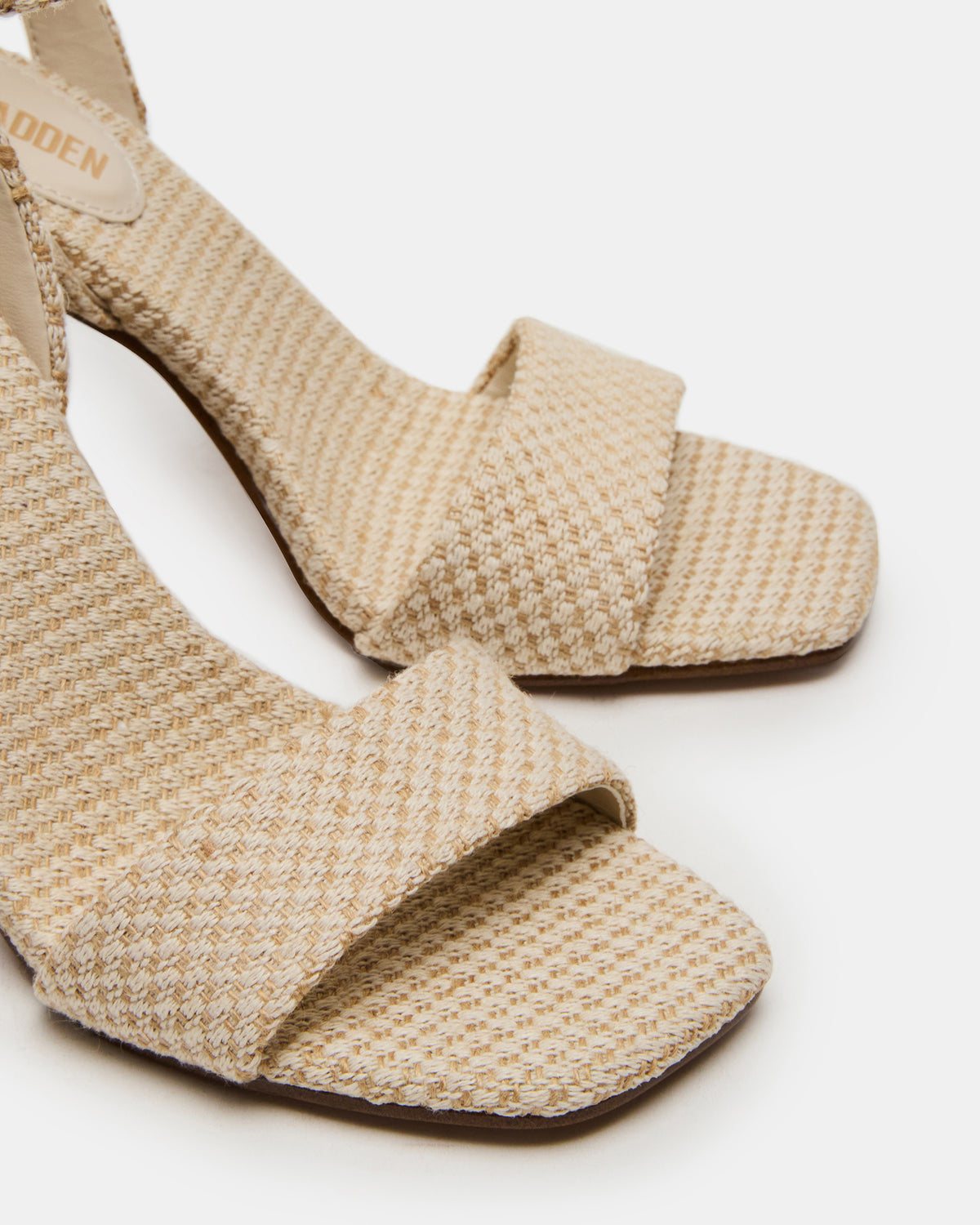 MESSA Raffia Women's Square-Toe Block Heel Steve Madden RAFFIA
