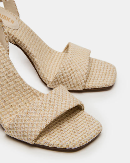 MESSA Raffia Women's Square-Toe Block Heel Steve Madden RAFFIA