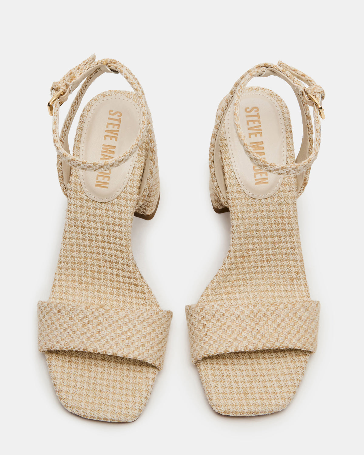 MESSA Raffia Women's Square-Toe Block Heel Steve Madden RAFFIA