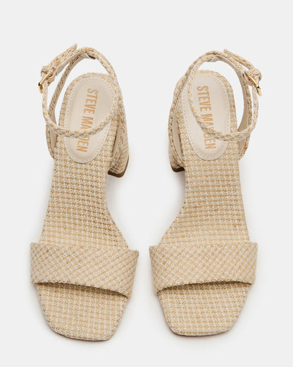 MESSA Raffia Women's Square-Toe Block Heel Steve Madden RAFFIA