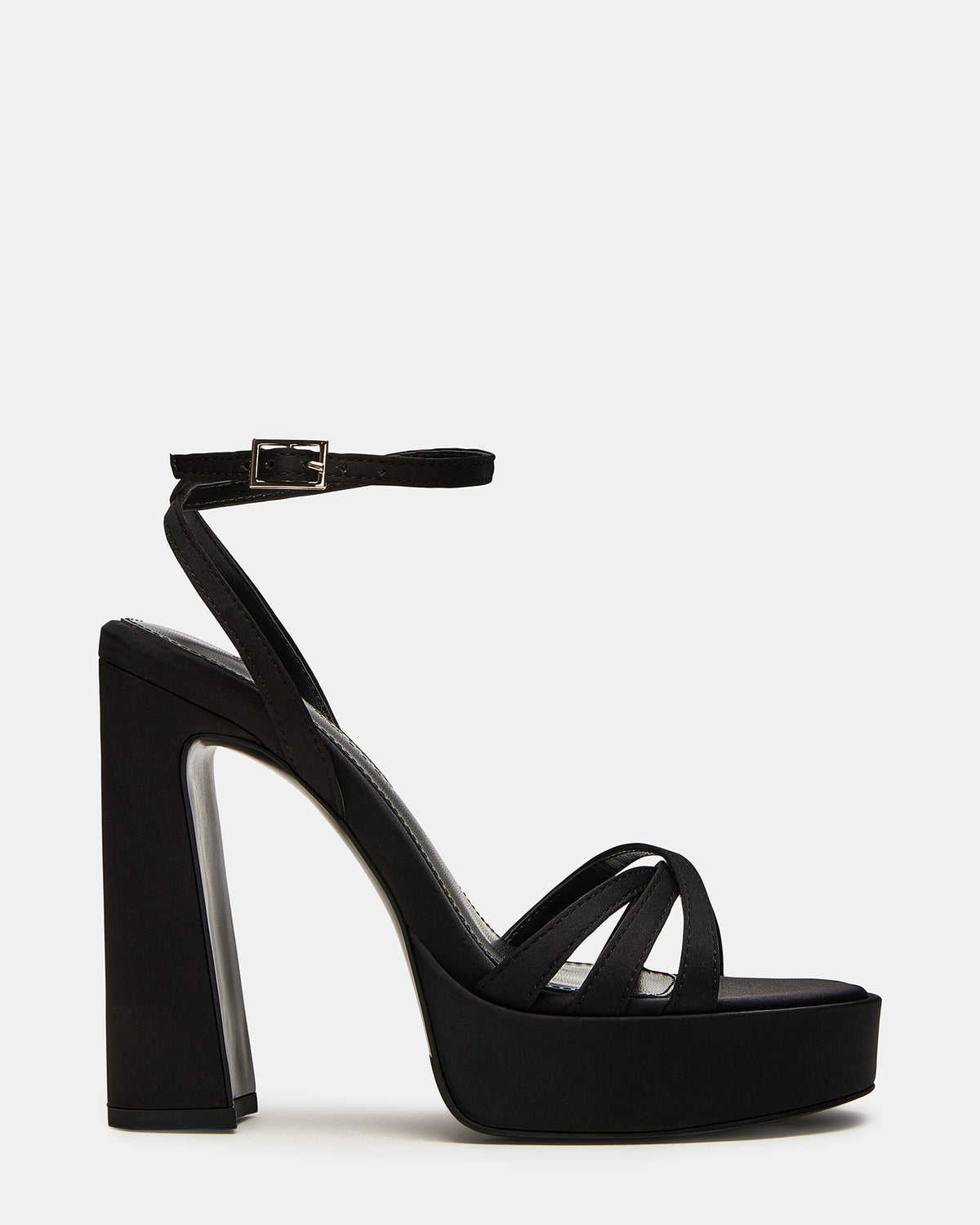 FLEET Black Strappy Platform Block Heel | Women's Heels Steve Madden BLACK