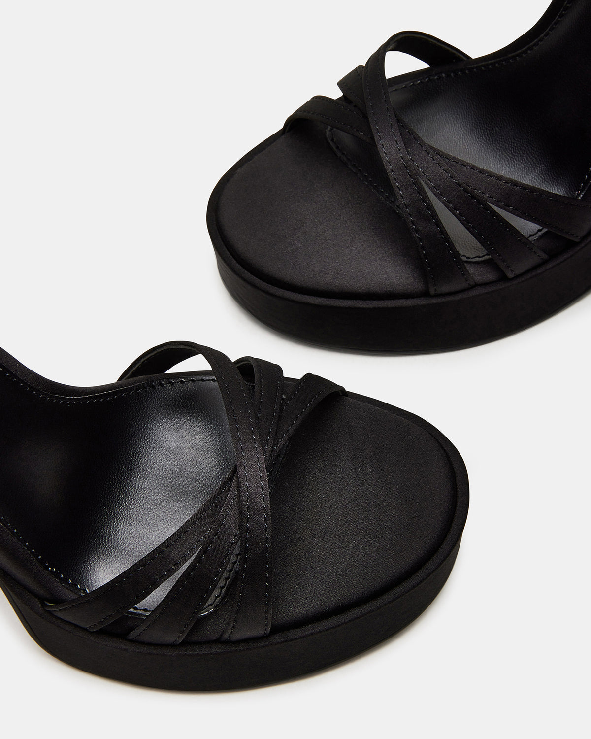 FLEET Black Strappy Platform Block Heel | Women's Heels Steve Madden BLACK