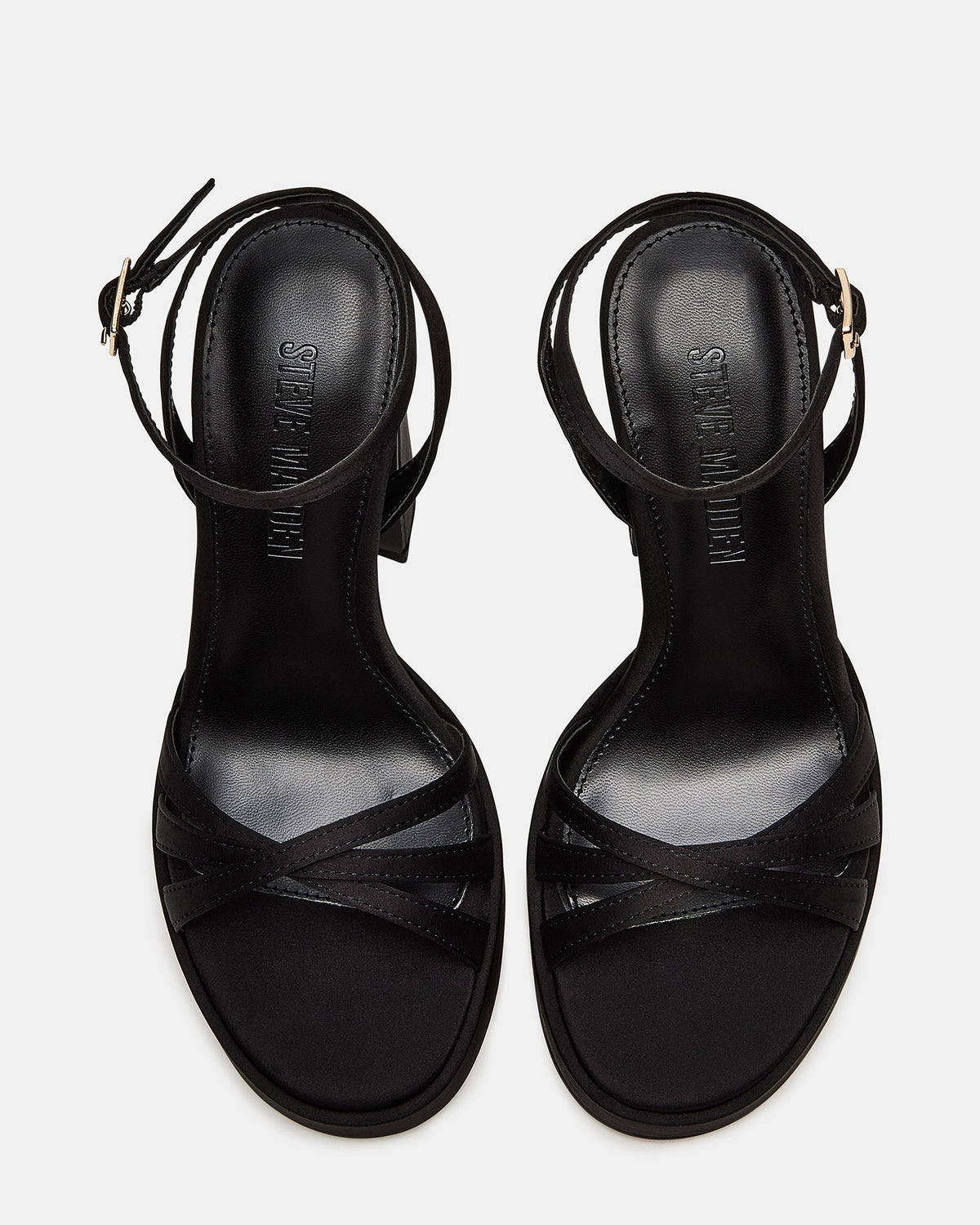 FLEET Black Strappy Platform Block Heel | Women's Heels Steve Madden BLACK