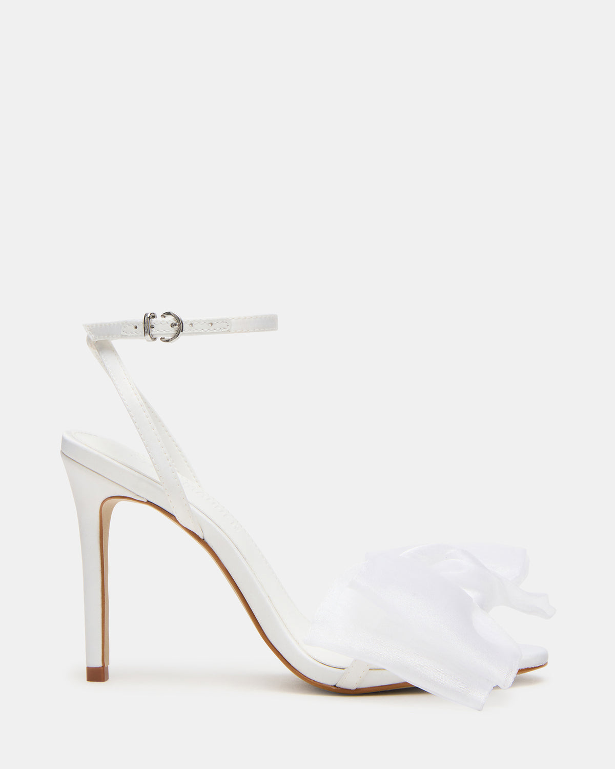 RADIANCE White Strappy Stiletto Bow Women's Heels Steve Madden WHITE