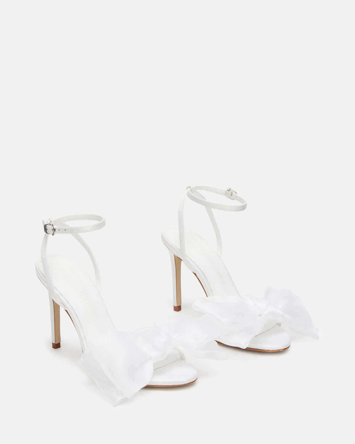 RADIANCE White Strappy Stiletto Bow Women's Heels Steve Madden WHITE