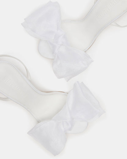 RADIANCE White Strappy Stiletto Bow Women's Heels Steve Madden WHITE