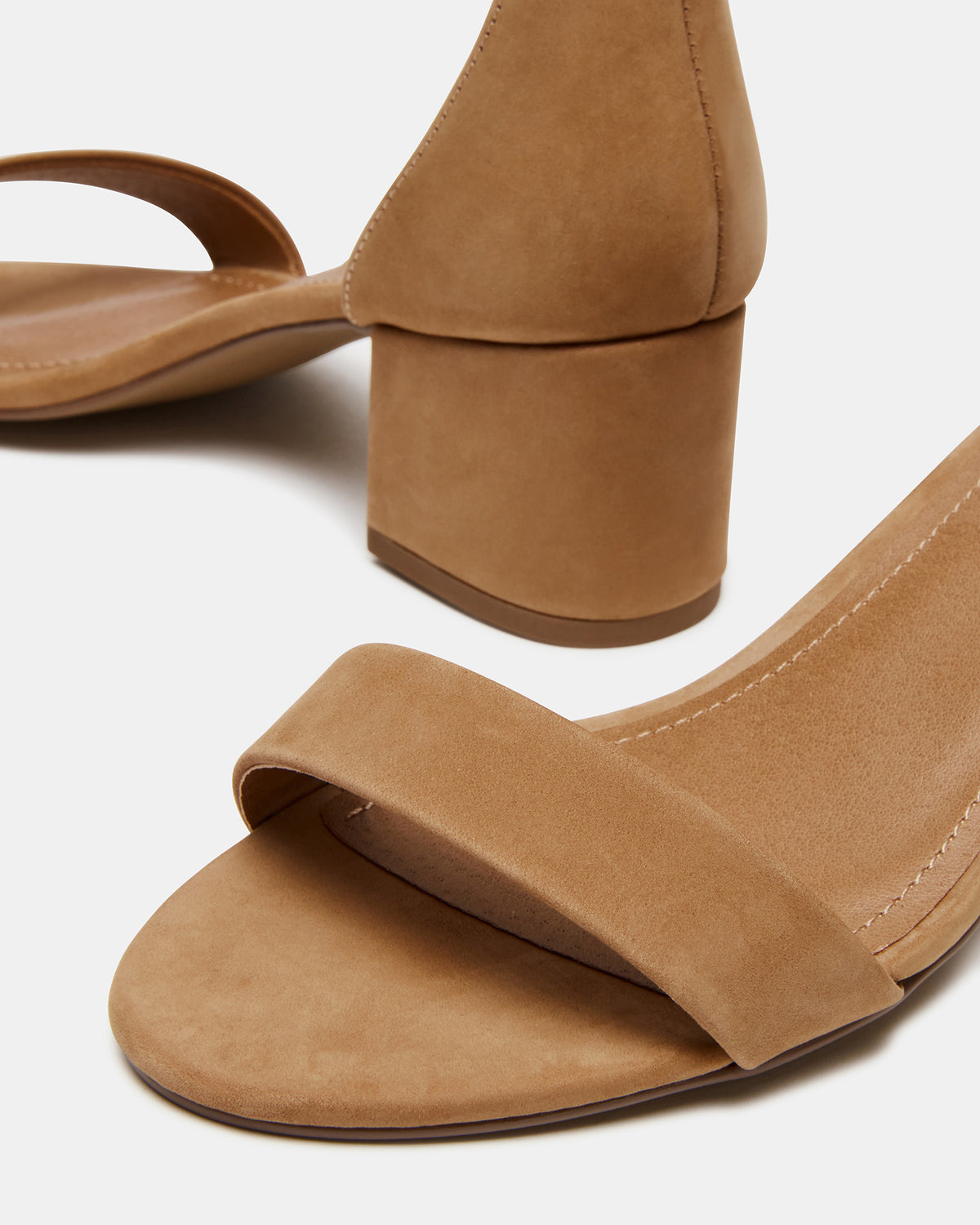 IRENNEW Tan Nubuck Women's Wide Width Heeled Sandal Steve Madden TAN NUBUCK