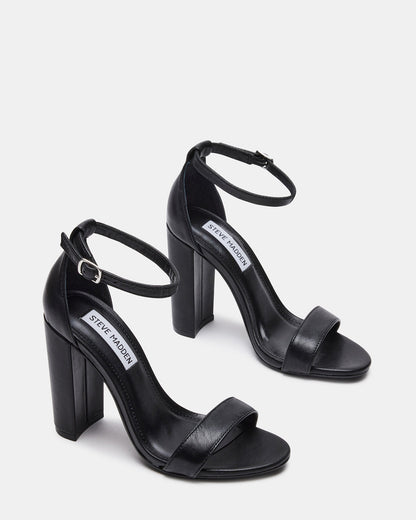 CARRSON Black Leather Women's Heel Steve Madden BLACK LEATHER