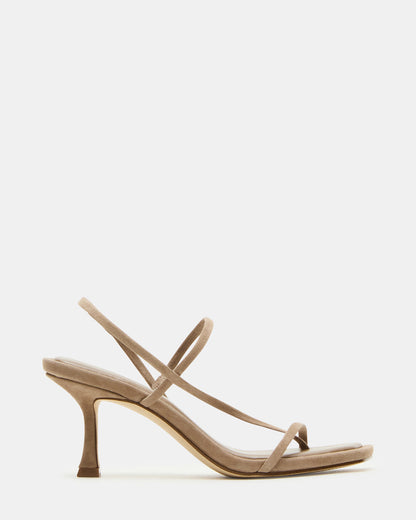 LOCKE Taupe Women's Dainty Strappy Square Toe Heel Steve Madden TAUPE SUEDE