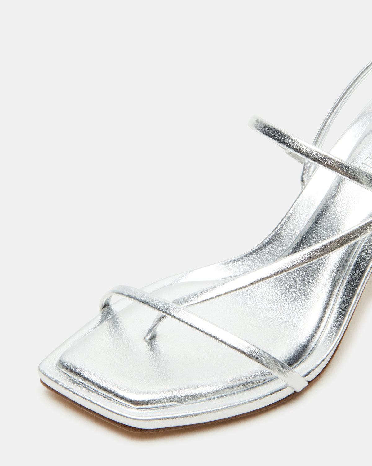 LOCKE Silver Women's Dainty Strappy Square Toe Heel Steve Madden SILVER