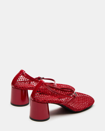 RAYNOR Red Women's Mary Jane Mesh Block Heel Steve Madden RED