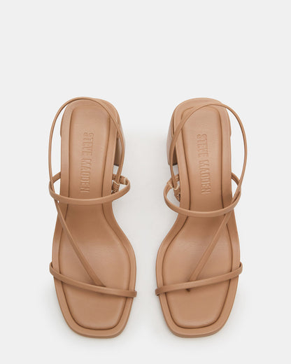 DIORA Natural Women's Strappy Square-Toe Heel Steve Madden NATURAL