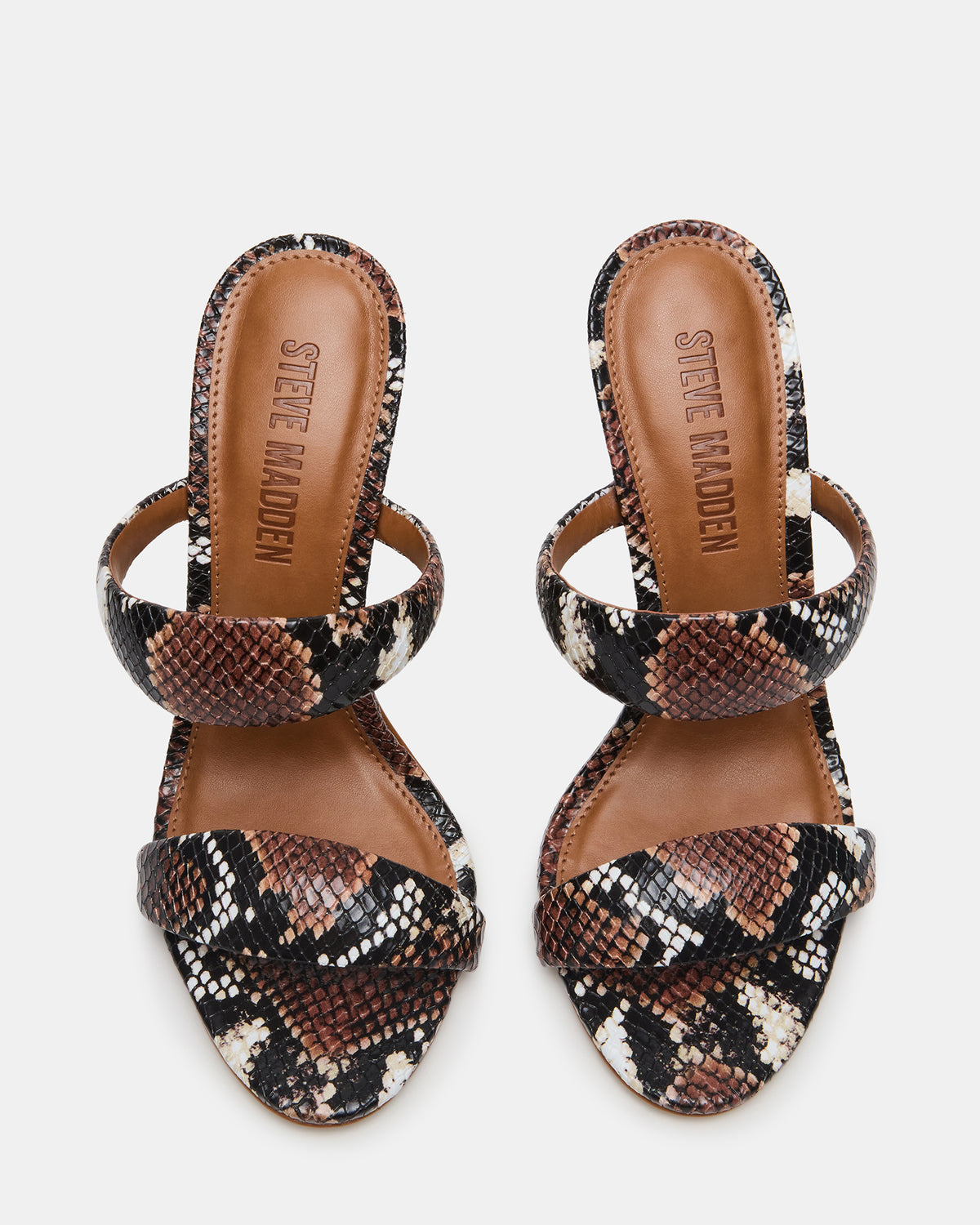 SATURN Brown Snake Stiletto Mule Women's Heel Steve Madden BROWN SNAKE