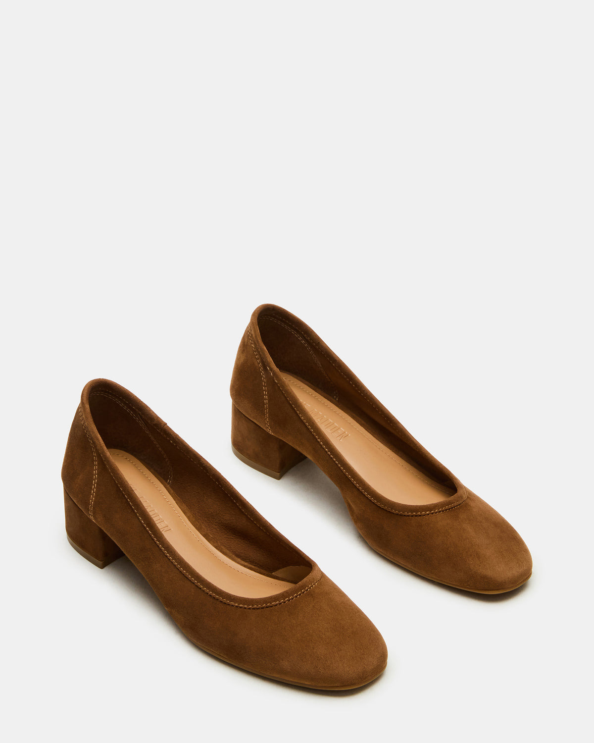 MOLLIE Chestnut Suede Ballet Women's Block Heels Steve Madden CHESTNUT SUEDE