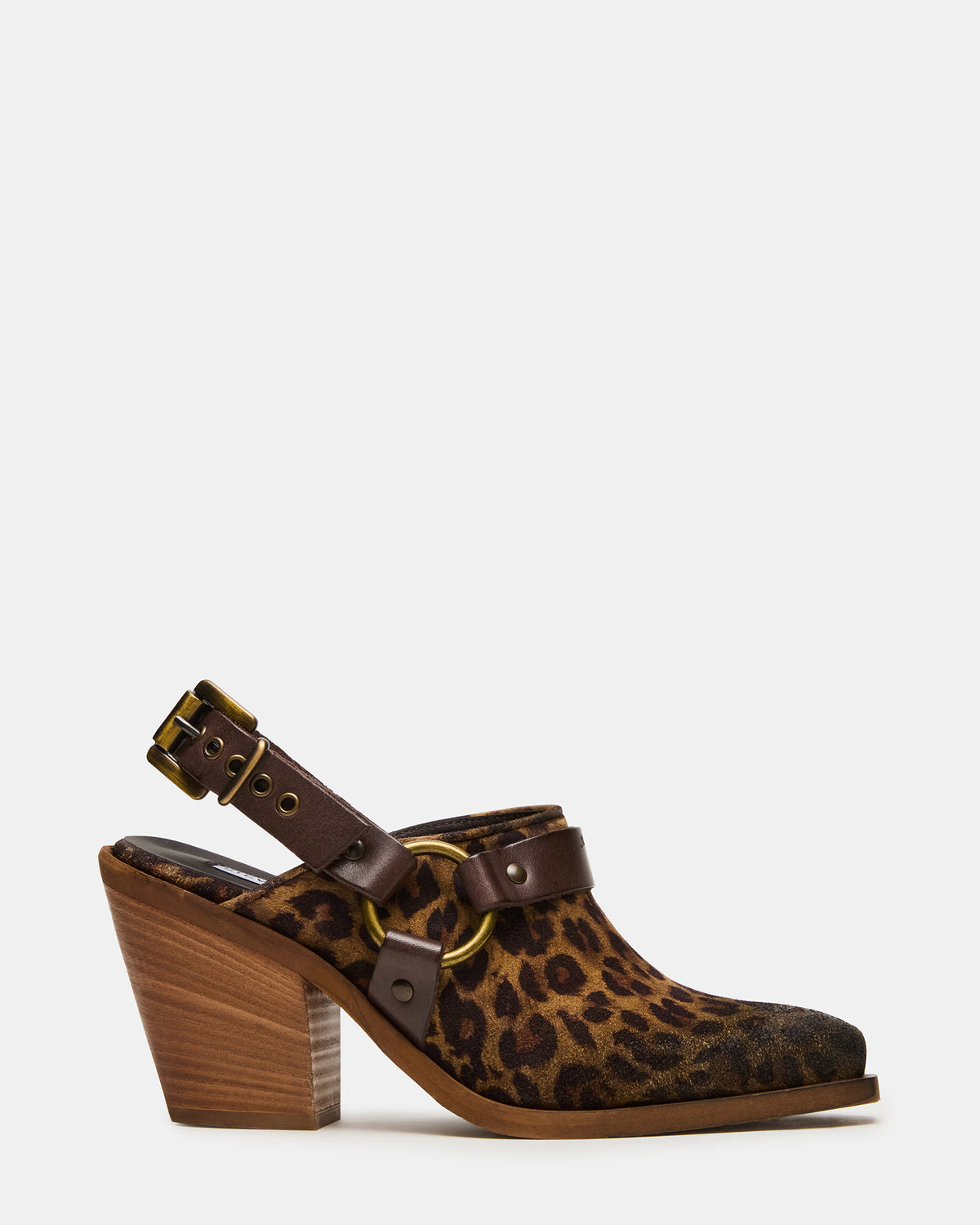TALIKA Leopard Suede Pointed-Toe Buckle Slingback Women's Heel Steve Madden LEOPARD SUEDE