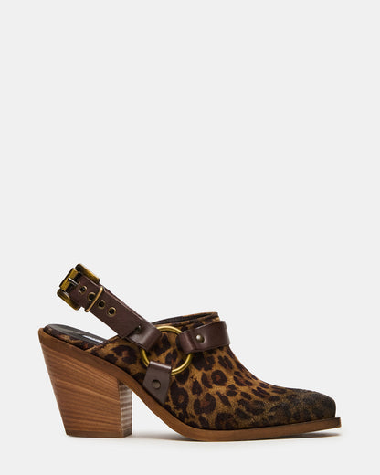 TALIKA Leopard Suede Pointed-Toe Buckle Slingback Women's Heel Steve Madden LEOPARD SUEDE