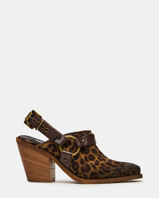 TALIKA Leopard Suede Pointed-Toe Buckle Slingback Women's Heel Steve Madden LEOPARD SUEDE