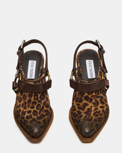 TALIKA Leopard Suede Pointed-Toe Buckle Slingback Women's Heel Steve Madden LEOPARD SUEDE
