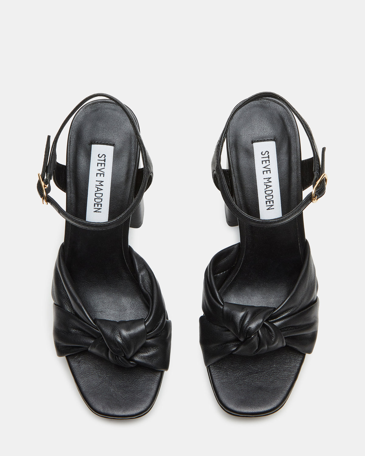 JOYRIDE Black Leather Platform Block Heel | Women's Heels Steve Madden BLACK LEATHER