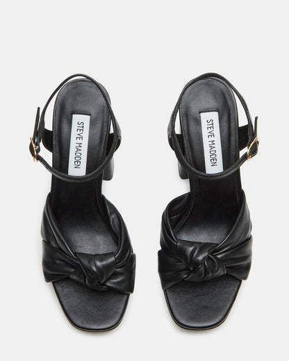 JOYRIDE Black Leather Platform Block Heel | Women's Heels Steve Madden BLACK LEATHER