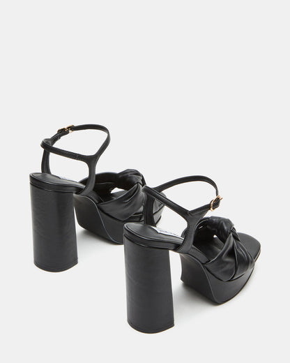 JOYRIDE Black Leather Platform Block Heel | Women's Heels Steve Madden BLACK LEATHER