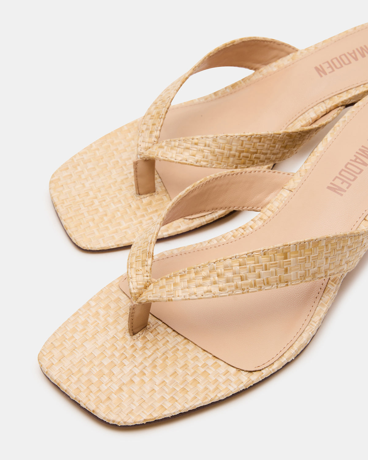 TRACIE Raffia Thong Strap Women's Kitten Heel Steve Madden RAFFIA