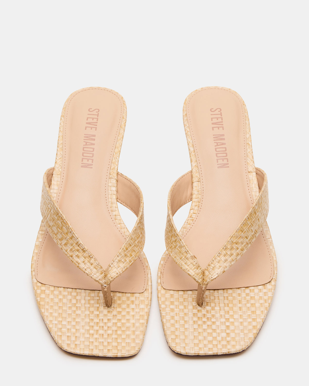 TRACIE Raffia Thong Strap Women's Kitten Heel Steve Madden RAFFIA