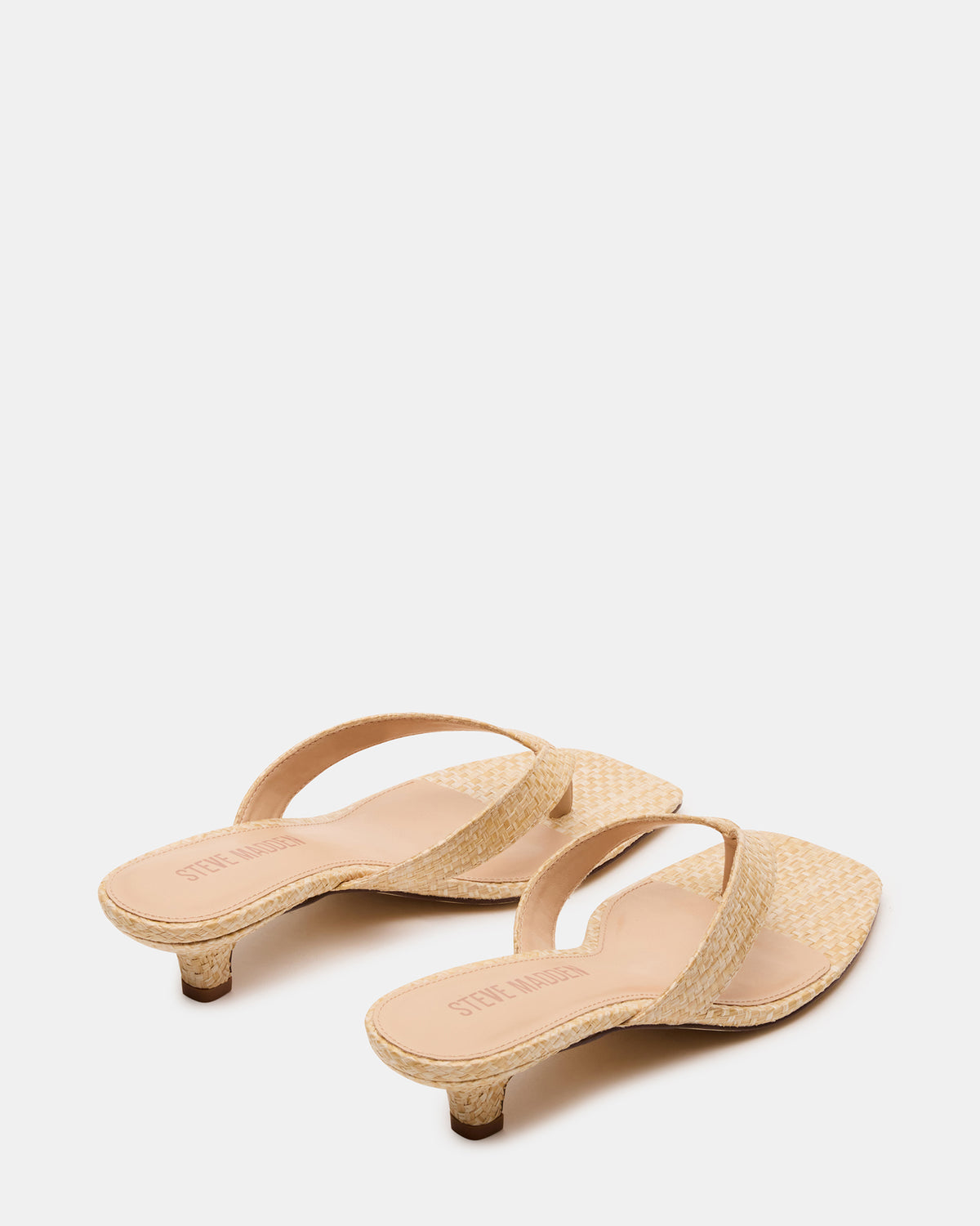 TRACIE Raffia Thong Strap Women's Kitten Heel Steve Madden RAFFIA