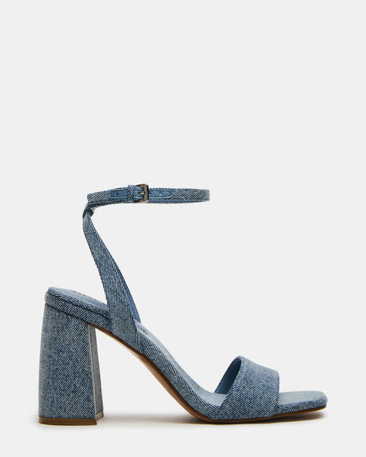 MESSA Denim Fabric Women's Square-Toe Block Heel Steve Madden DENIM FABRIC