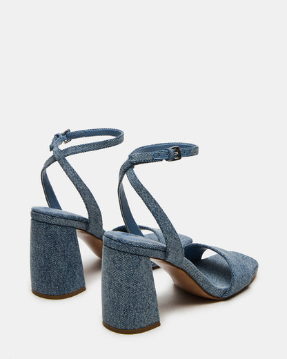 MESSA Denim Fabric Women's Square-Toe Block Heel Steve Madden DENIM FABRIC