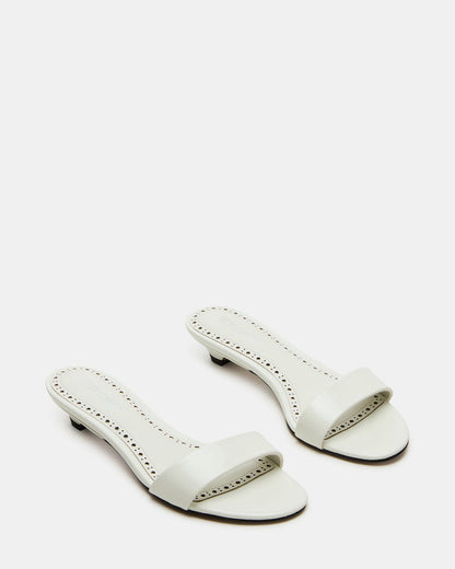 BERRY White Women's Mule Kitten Heel Steve Madden WHITE