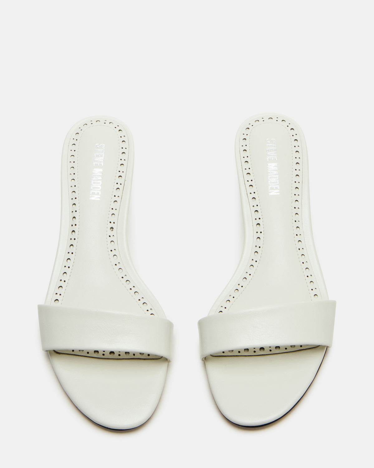 BERRY White Women's Mule Kitten Heel Steve Madden WHITE