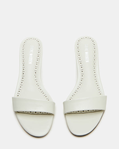 BERRY White Women's Mule Kitten Heel Steve Madden WHITE