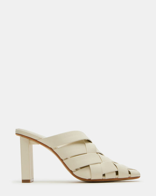 NAKITA White Square-Toe Woven Mule Women's Heel Steve Madden WHITE