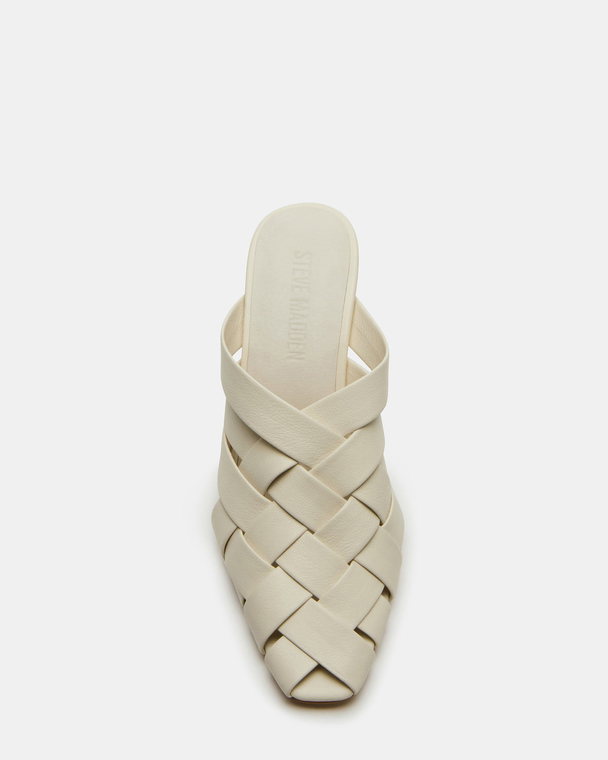 NAKITA White Square-Toe Woven Mule Women's Heel Steve Madden WHITE