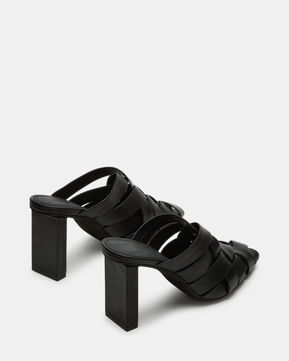 NAKITA Black Square-Toe Woven Mule Women's Heel Steve Madden BLACK