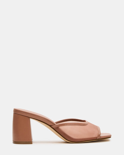 MADAME Mocha Square-Toe Mesh Mule Women's Heel Steve Madden MOCHA